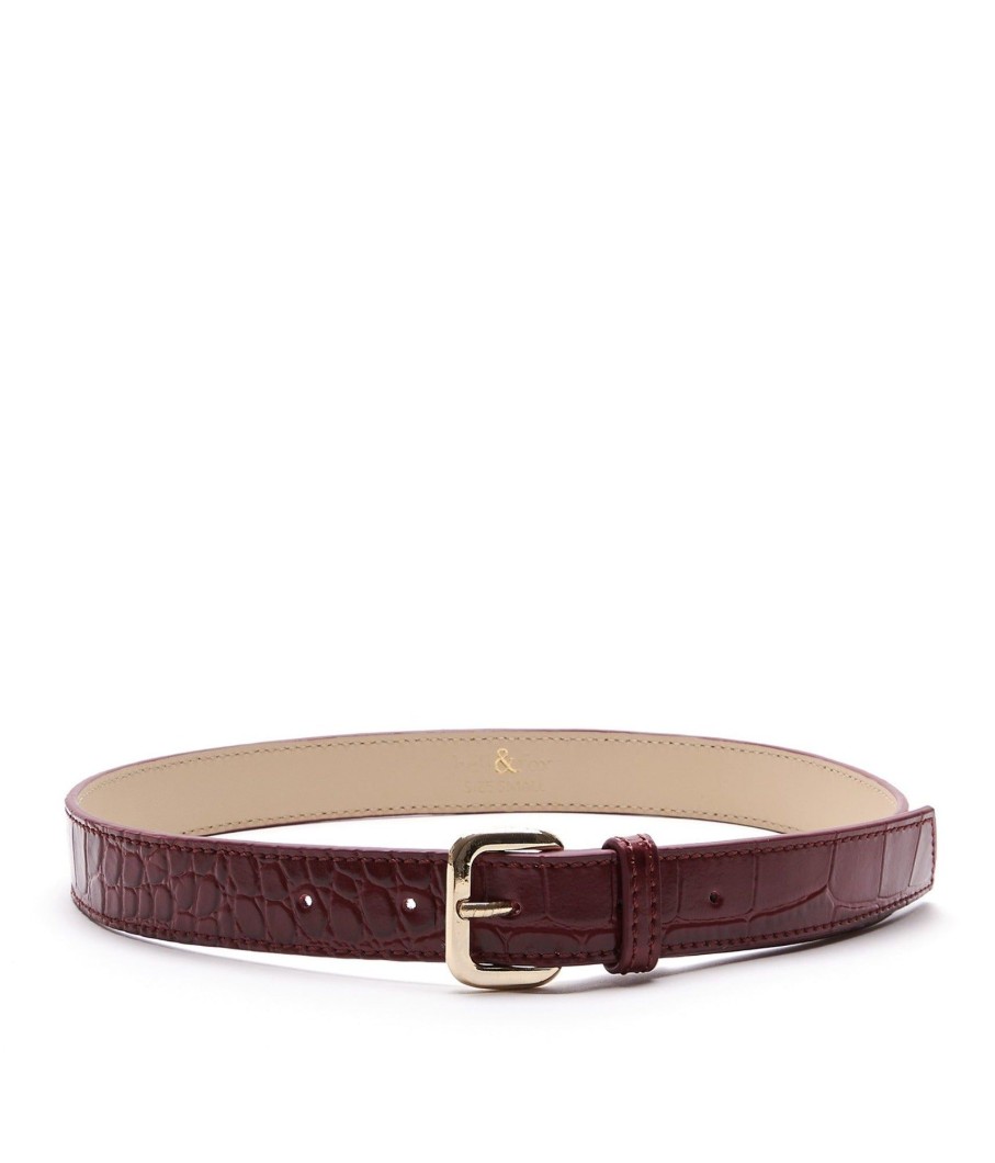 Accessories Bell & Fox | Erin Leather Belt - Garnet Croc