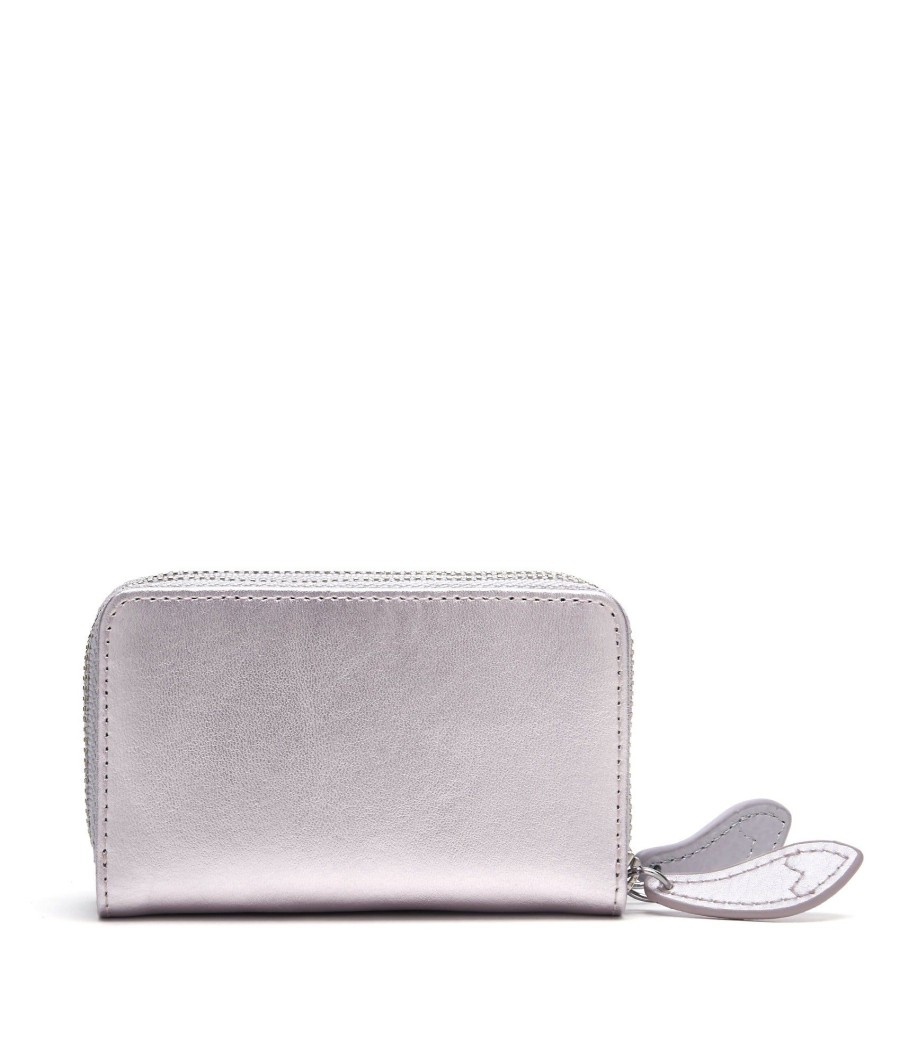 Accessories Bell & Fox | Ava Mini Double Zip Purse - Lavender Grey With Metallic