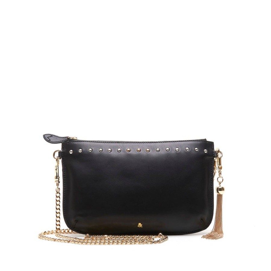 Handbags Bell & Fox | Ivy Studded Cross Body Bag / Clutch - Black Nappa