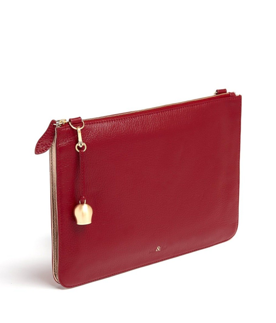 Handbags Bell & Fox | Gia Cross Body Bag / Oversize Clutch - Cherry Red