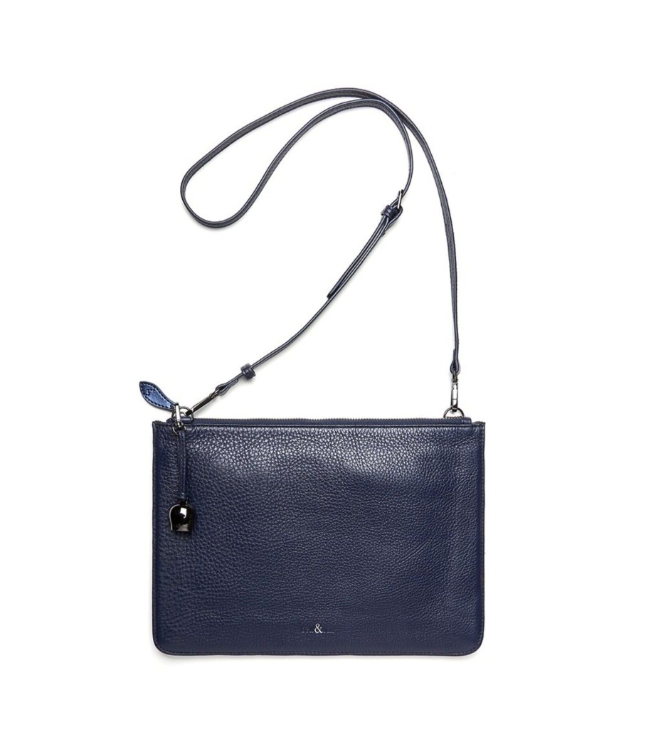 Handbags Bell & Fox | Gia Cross Body Bag / Oversize Clutch - Navy