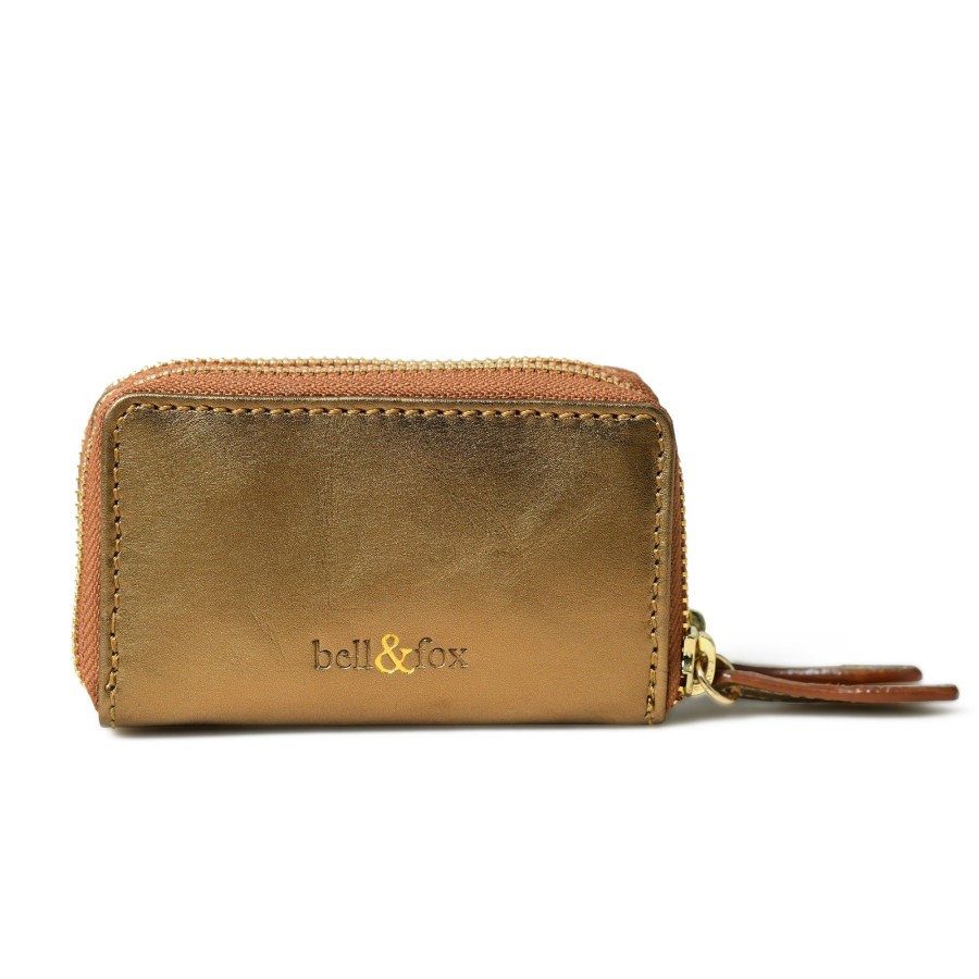 Accessories Bell & Fox | Ava Mini Double Zip Purse - Bronze Metallic