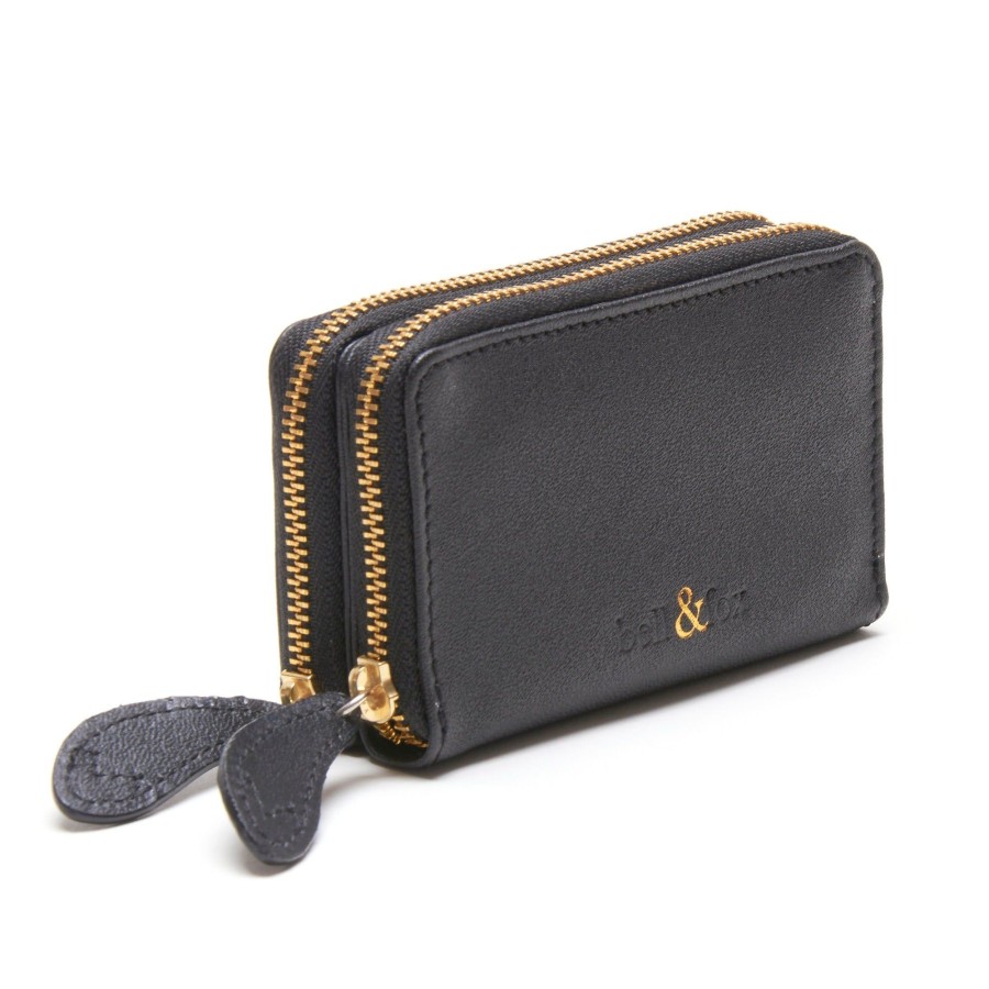 Accessories Bell & Fox | Ava Mini Double Zip Purse - Black