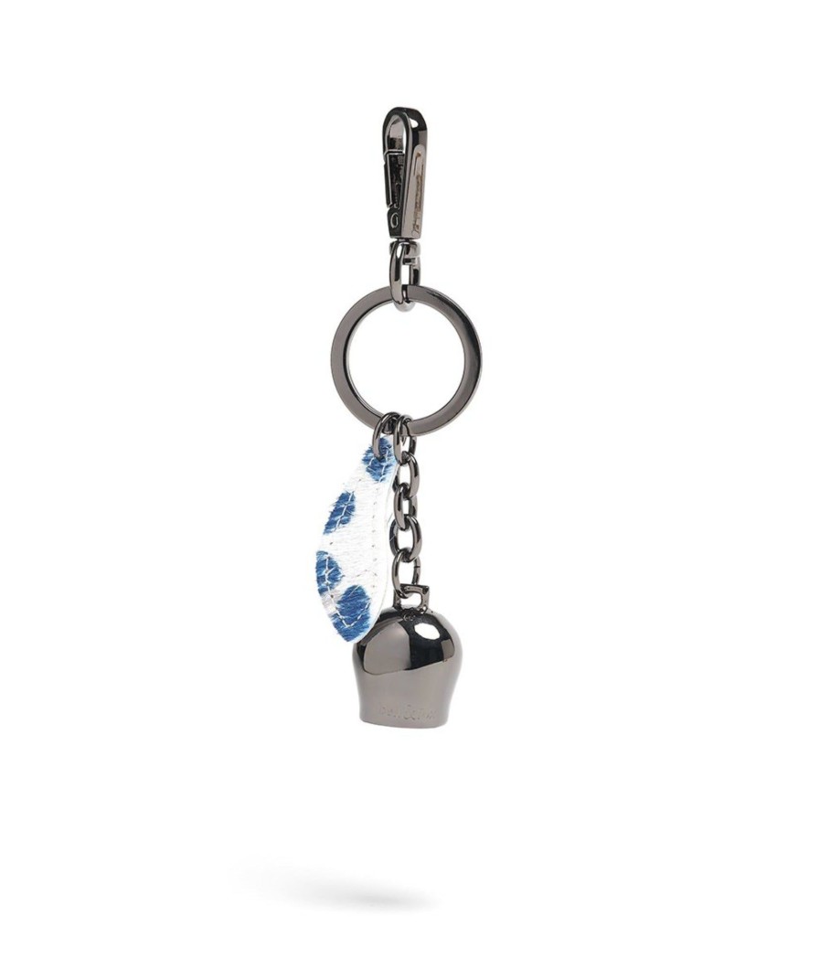 Accessories Bell & Fox | Belle Keyring - Gunmetal & Lupine Blue Leopard