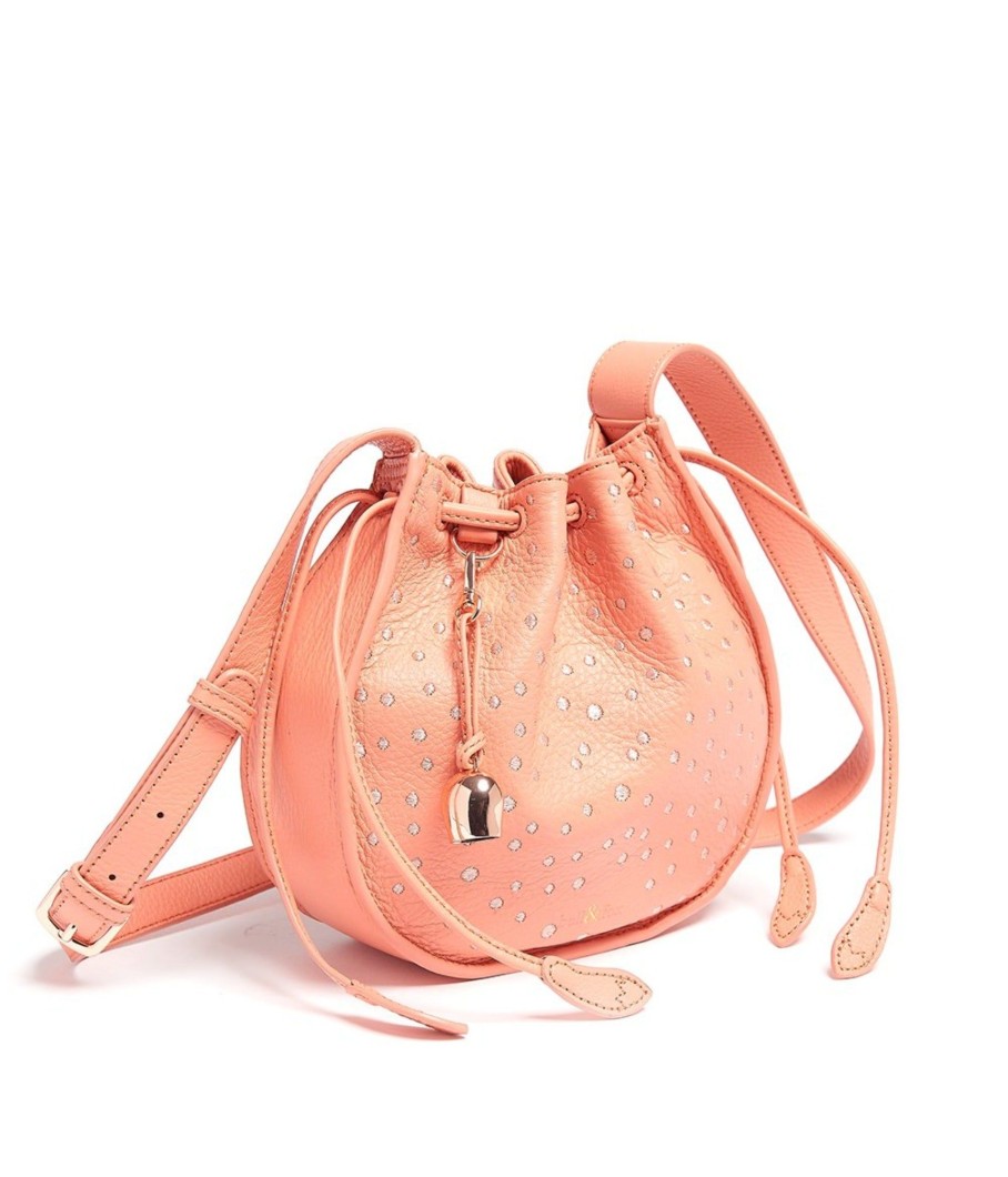 Handbags Bell & Fox | Lila Drawstring Cross Body Bag - Coral