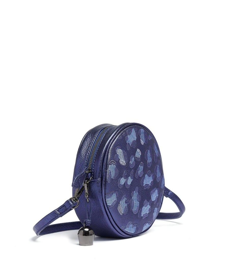 Handbags Bell & Fox | Mia Mini Canteen Crossbody / Wristlet Clutch Bag - Blue 'Leopard'