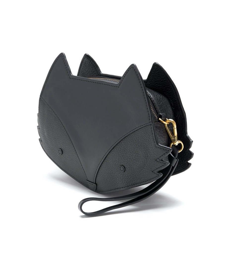 Handbags Bell & Fox | Kit Fox Cross Body Bag - Black With Black Metallic