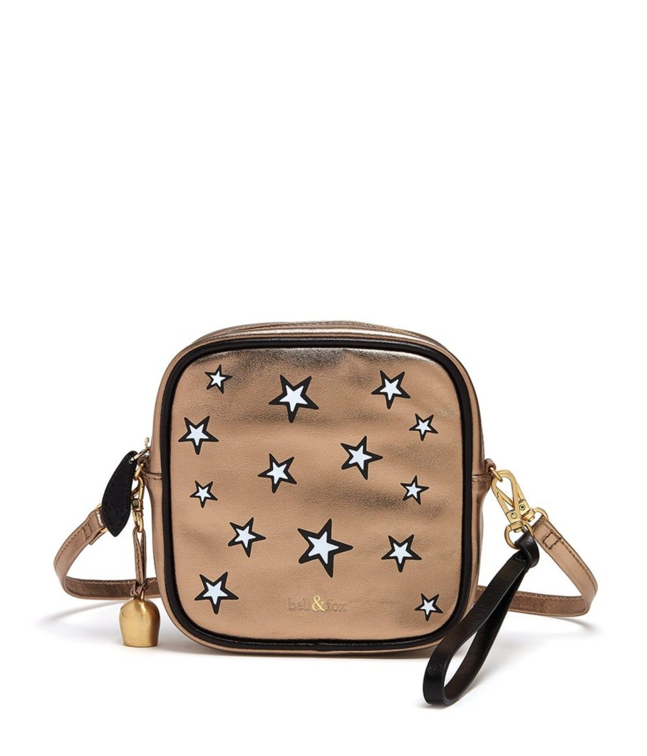 Handbags Bell & Fox | Marlo Mini Cross Body Bag / Wristlet Clutch - Gold Star Print