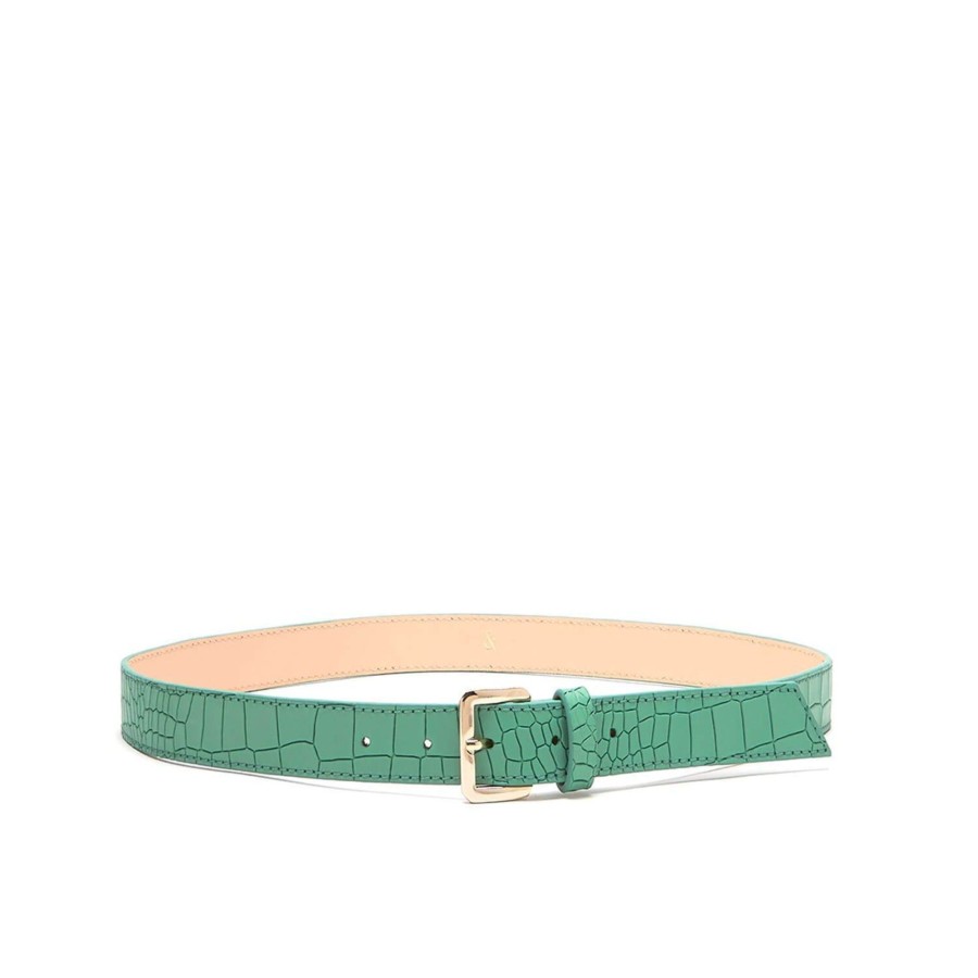 Accessories Bell & Fox | Erin Leather Belt - Mint Croc