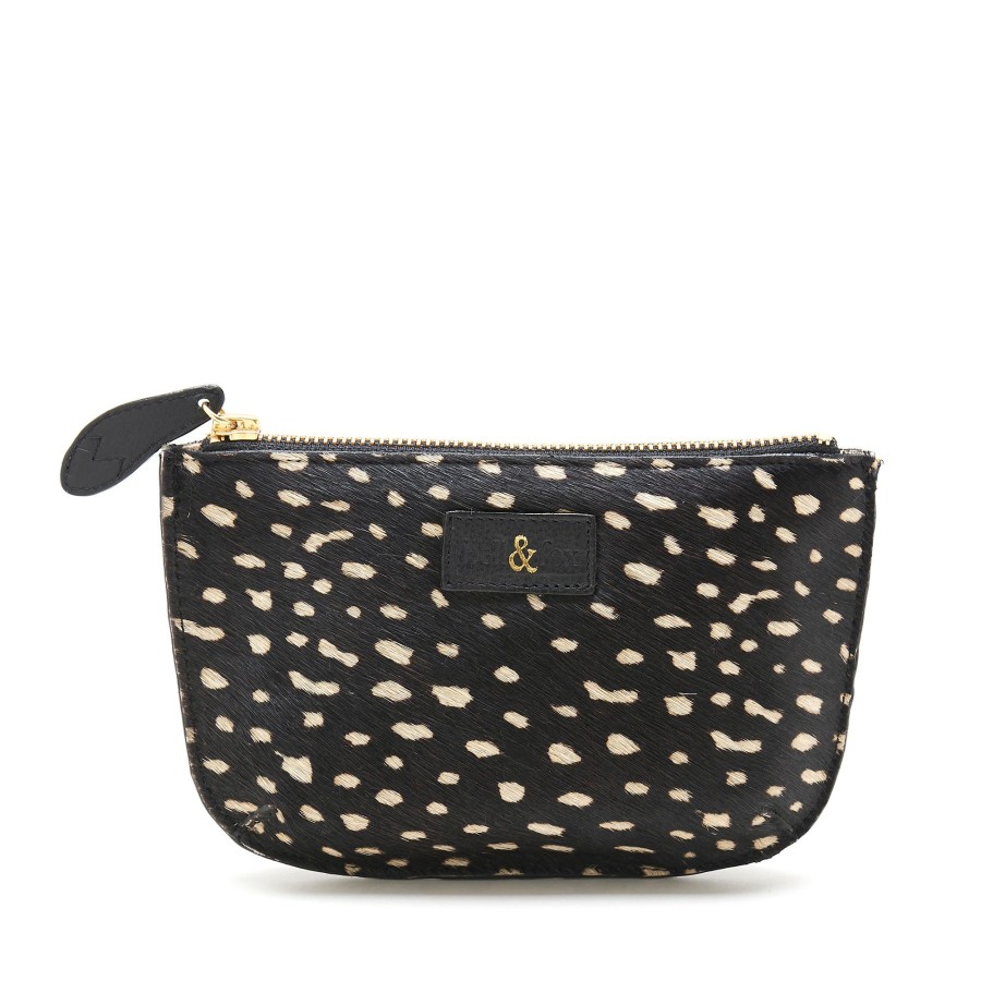 Accessories Bell & Fox | Fayette Leather Pouch - Black & White Dot