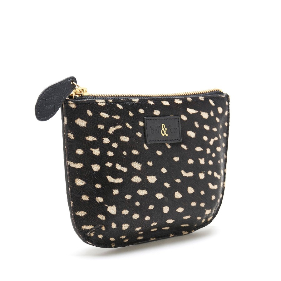 Accessories Bell & Fox | Fayette Leather Pouch - Black & White Dot